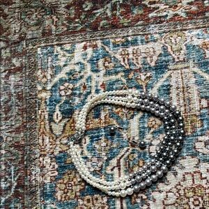 Elegant Pearl and Silver Necklace Set